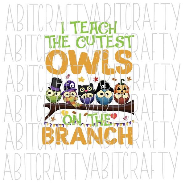I Teach the Cutest Owls on The Branch svg, png, sublimation, digital download