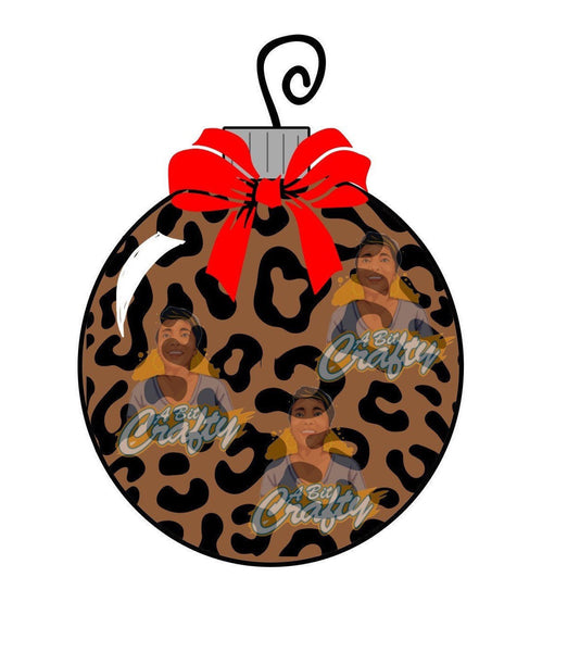 Leopard/Cheetah Christmas Ornament svg, png, jpeg, sublimation, digita