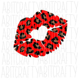 Red Leopard Lips SVG, PNG, sublimation, digital download, cricut, silhouette - Fully Cuttable!