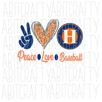 Peace, Love, Baseball SVG/PNG, Sublimation File, digital download, cricut, silhouette file