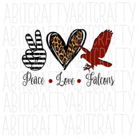 Peace, Love, Falcons svg, png, sublimation, digital download, cricut, silhouette