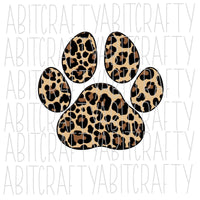 Cheetah/Leopard paw svg, png, sublimation, digital download, cricut, silhouette - fully cuttable!