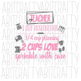 Teacher Love SVG, PNG, sublimation, digital download, cricut, silhouette, print n cut, waterslide