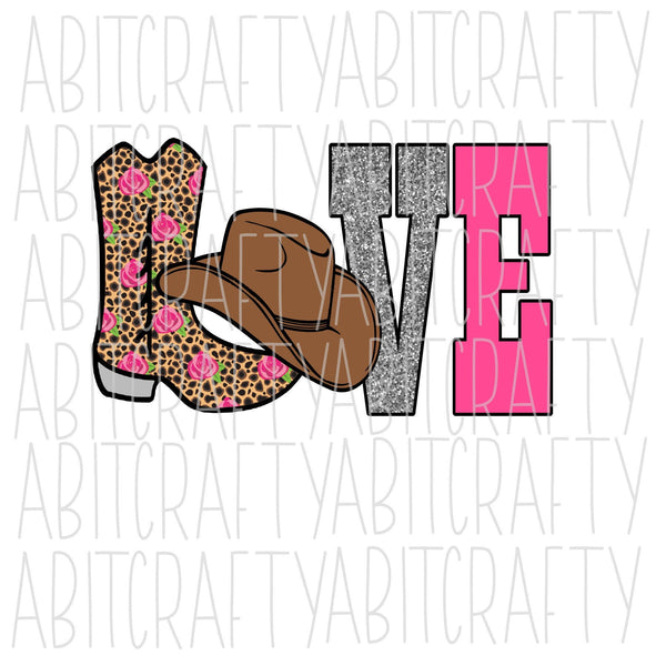 LOVE Rodeo SVG, PNG, sublimation, digital download, cricut, silhouette, print n cut, waterslide - Two Versions Available!