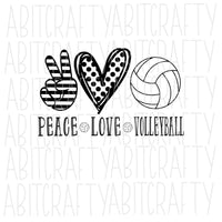 Peace Love Volleyball PNG/SVG/sublimation/digital download/cricut/silhouette, vector art - 2 color options