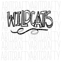 Wildcats png/svg/Mascot/digital download/sublimation, cricut, silhouette - hand drawn