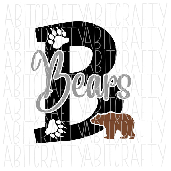 Bears SVG, PNG/Sublimation File, digital download, cricut, silhouette, vector art