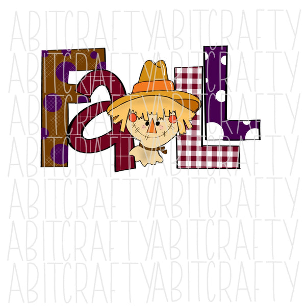 Fall/Scarecrow png, sublimation, digital download - hand drawn