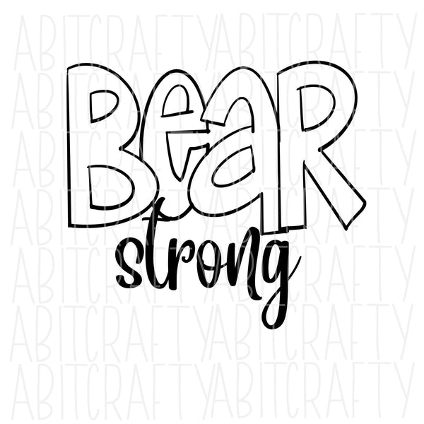 Bears svg/png/digital download/sublimation/cricut/silhouette- hand drawn - (No fill color included.  Add your own color of choice.)