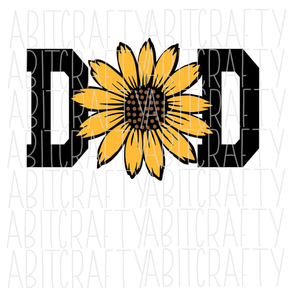 DAD/Brother with Sunflower SVG, PNG, sublimation, digital download, vector art, cricut, silhouette