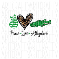 Peace Love Gators/Alligators SVG/PNG/Sublimation File, digital download, cricut, silhouette - 2 styles available