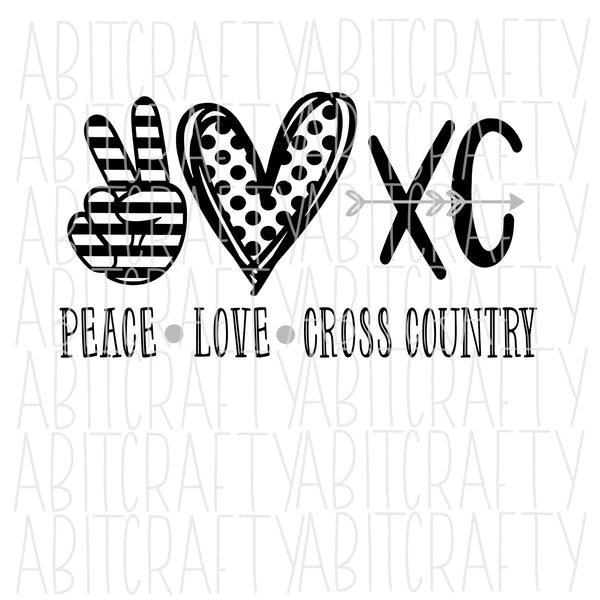 Peace Love Running PNG/SVG/sublimation/digital download/cricut/silhouette, vector art - 2 colors