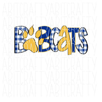 Bobcats PNG/Sublimation, print and cut, digital download - hand drawn - 3 colors available