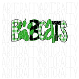 Bobcats PNG/Sublimation, print and cut, digital download - hand drawn - 3 colors available