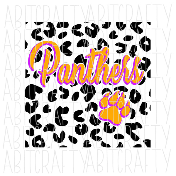 Cheetah Panthers Mascot svg, png, sublimation, digital download - 2 colors available!