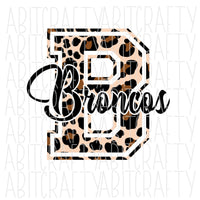 Leopard Broncos PNG/Sublimation, Digital Download