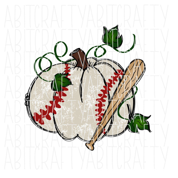 Distressed Fall Baseball/Pumpkin png, sublimation, digital download - hand drawn