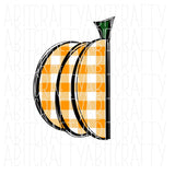 Plaid Fall Half Pumpkin png, sublimation, digital download - customize yourself