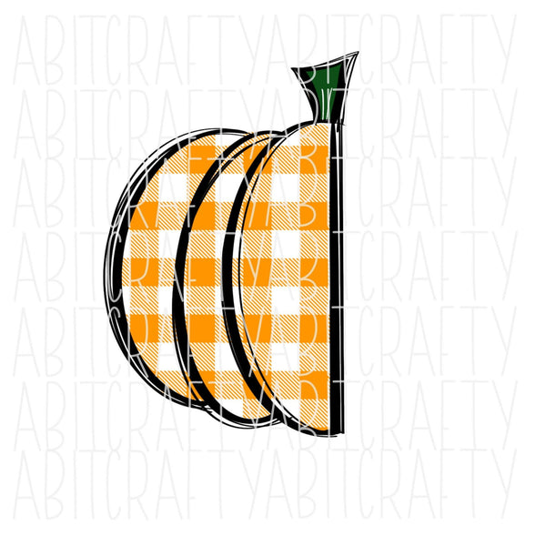Plaid Fall Half Pumpkin png, sublimation, digital download - customize yourself