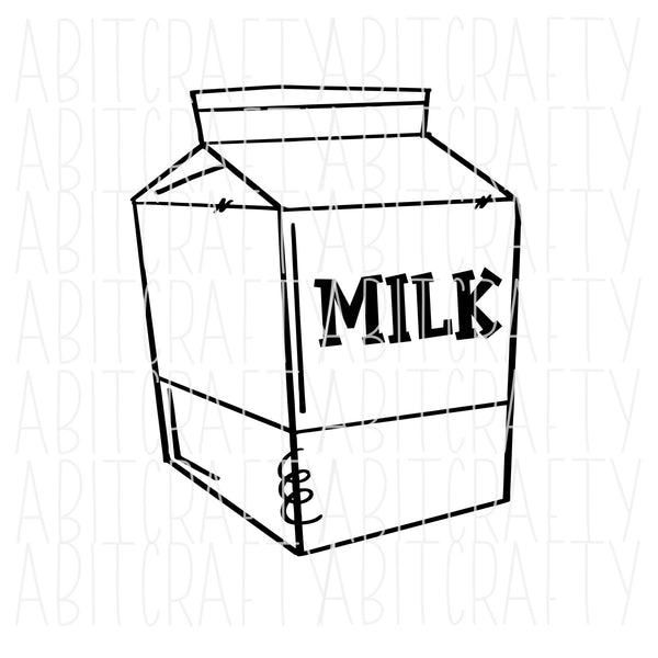 Milk Carton SVG, PNG, sublimation, digital download, vector art - hand drawn - *Customer Appreciation !!DollarDeal!!