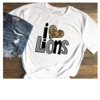 I Love Lions/I Heart Lions PNG/Sublimation, print and cut, digital download - hand drawn