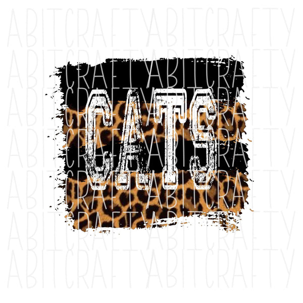 Leopard Print Cats/Wildcats/Bobcats PNG/Sublimation, print and cut, digital download - 2 color options