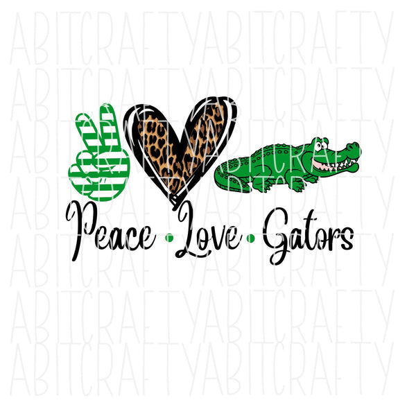 Peace Love Gators/Alligators SVG/PNG/Sublimation File, digital download, cricut, silhouette - 2 styles available