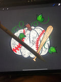 Distressed Fall Baseball/Pumpkin png, sublimation, digital download - hand drawn