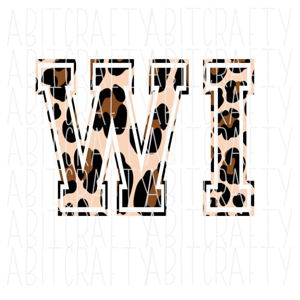 Wisconsin leopard png, digital download, sublimation file, print and cut