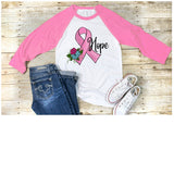 Hope/Cure Breast Cancer png, sublimation, digital download - hand drawn