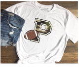 Camo Letter P Football Mascot png/sublimation/digital download