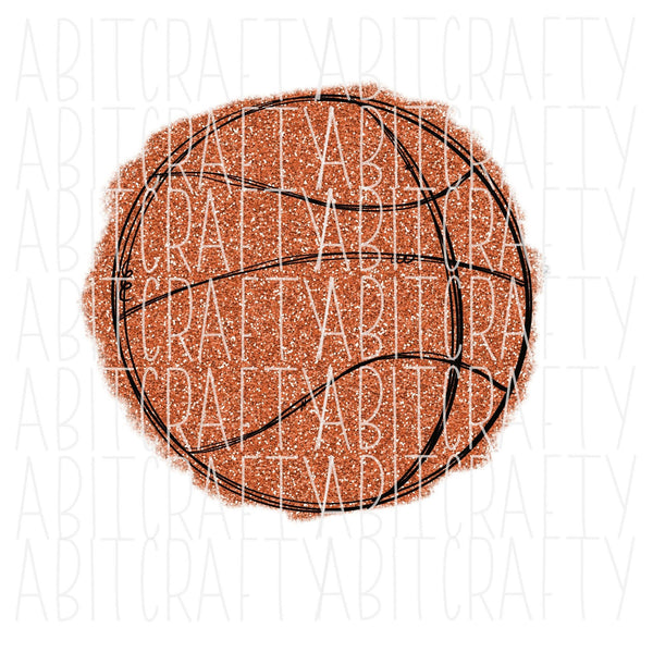 Glitter Basketball png, sublimation, digital download - hand drawn