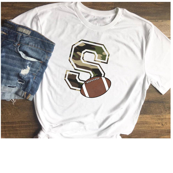 Camo Letter S Football Mascot png/sublimation/digital download