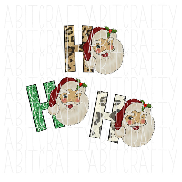 Ho Ho Ho/Santa/Christmas PNG, sublimation, digital download - hand drawn