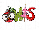 Owls Christmas/Mascot/Merry Christmas PNG, sublimation, digital download - hand drawn