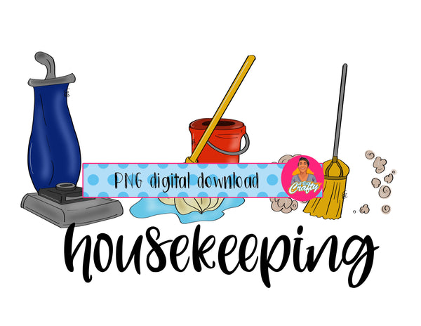 Housekeeping Supplies/Housekeeper PNG/Sublimation, Digital Download, cricut