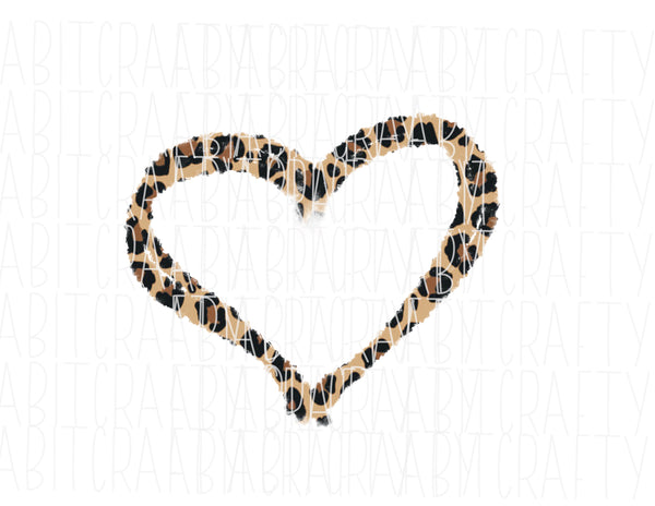Leopard Heart PNG, doodle heart, Valentine’s Day sublimation, digital download, cricut, silhouette