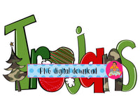 Christmas Sublimation/Camo Trojans Mascot/Santa/Joy/Peace png, sublimation, digital download