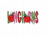 Longhorn Christmas Sublimation/Badgers Christmas/Christmas Sublimation/Santa/Merry/Joy/Presents PNG, Digital Download, Print then Cut, DTG