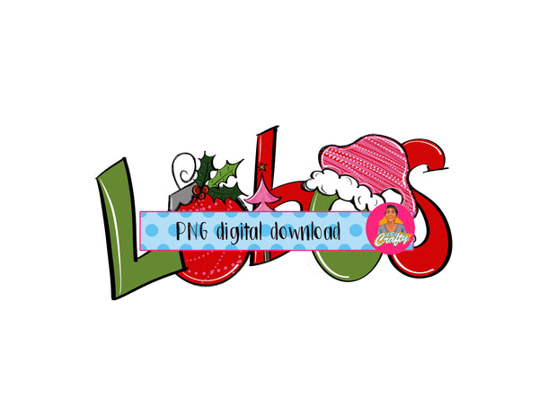 Lobos/Santa/Christmas Sublimation/Ho Ho Ho/Merry/PNG/Sublimation Digital Download/Print then Cut/DTG - Hand Drawn