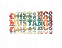 Mustangs Split Color/Mustang Sublimation PNG/Sublimation, Digital Download, Team Pride/Spirit/Back to School