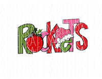 Rockets Christmas Sublimation/Rocket Mascot/ Christmas/Christmas Sublimation/Santa/Merry/Joy/Presents PNG, Digital Download, Print then Cut, DTG