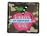 Teacher Apple/Back to School/Camo PNG/Sublimation/Digital Download, DTG