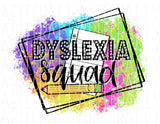 Dyslexia Dept. multicolor/Doodle Pencil & Paper/Back to School Subllimation/Teacher Sublimation/Reading Coach, digital download