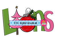 Lions Christmas/Santa/Ornament/PNG/Christmas Sublimation/mascot/digital download/sublimation