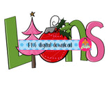 Lions Christmas/Santa/Ornament/PNG/Christmas Sublimation/mascot/digital download/sublimation