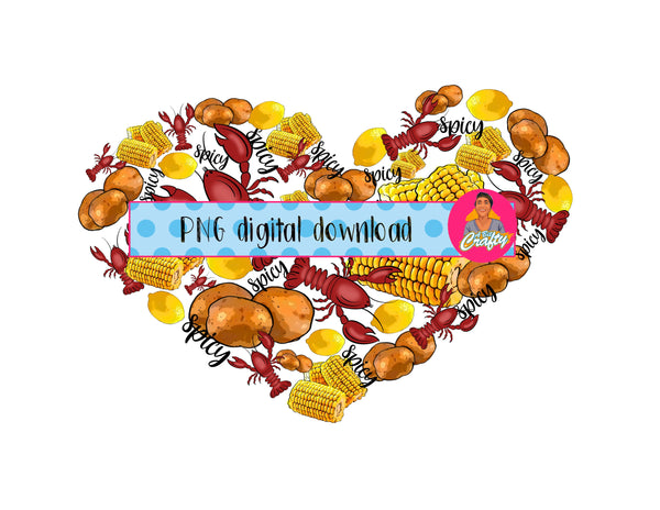 Crawfish Heart Sublimation/Tails/Creole/Cajun/Southern/Louisiana png,  sublimation, digital download, print then cut, DTG