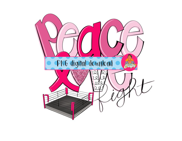 Weekly Freebie Peace Love/Cure Cancer/Cancer Awareness  png, sublimation, digital download, cricut and silhouette cut file