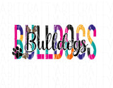 Bulldogs Multicolor/Bulldog Sublimation/Back to School/Mascot/Pride/png/sublimation/digital download