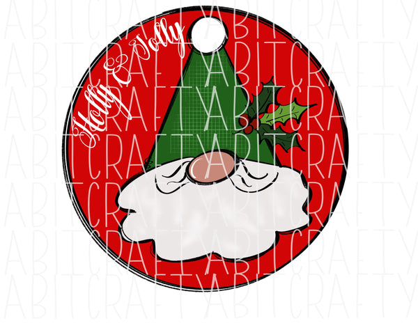 Weekly Freebie - Holly Jolly Gnome/Christmas Sublimation/PNG/Mistletoe/Santa/Blessed/Joy/Peace/Christmas Sublimation, digital download - hand drawn